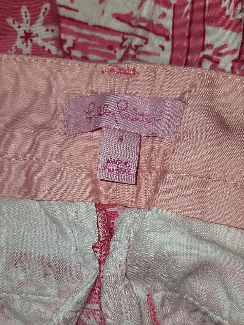 Rare Lily Pulitzer Skinny Dip Pink & White Shorts 4 - Picture 8 of 8